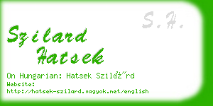 szilard hatsek business card